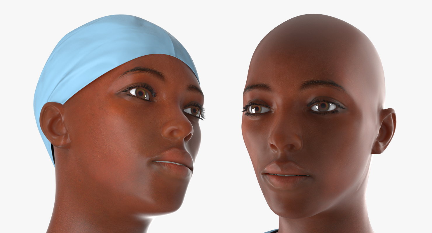 African American Female Doctor Rigged 3D