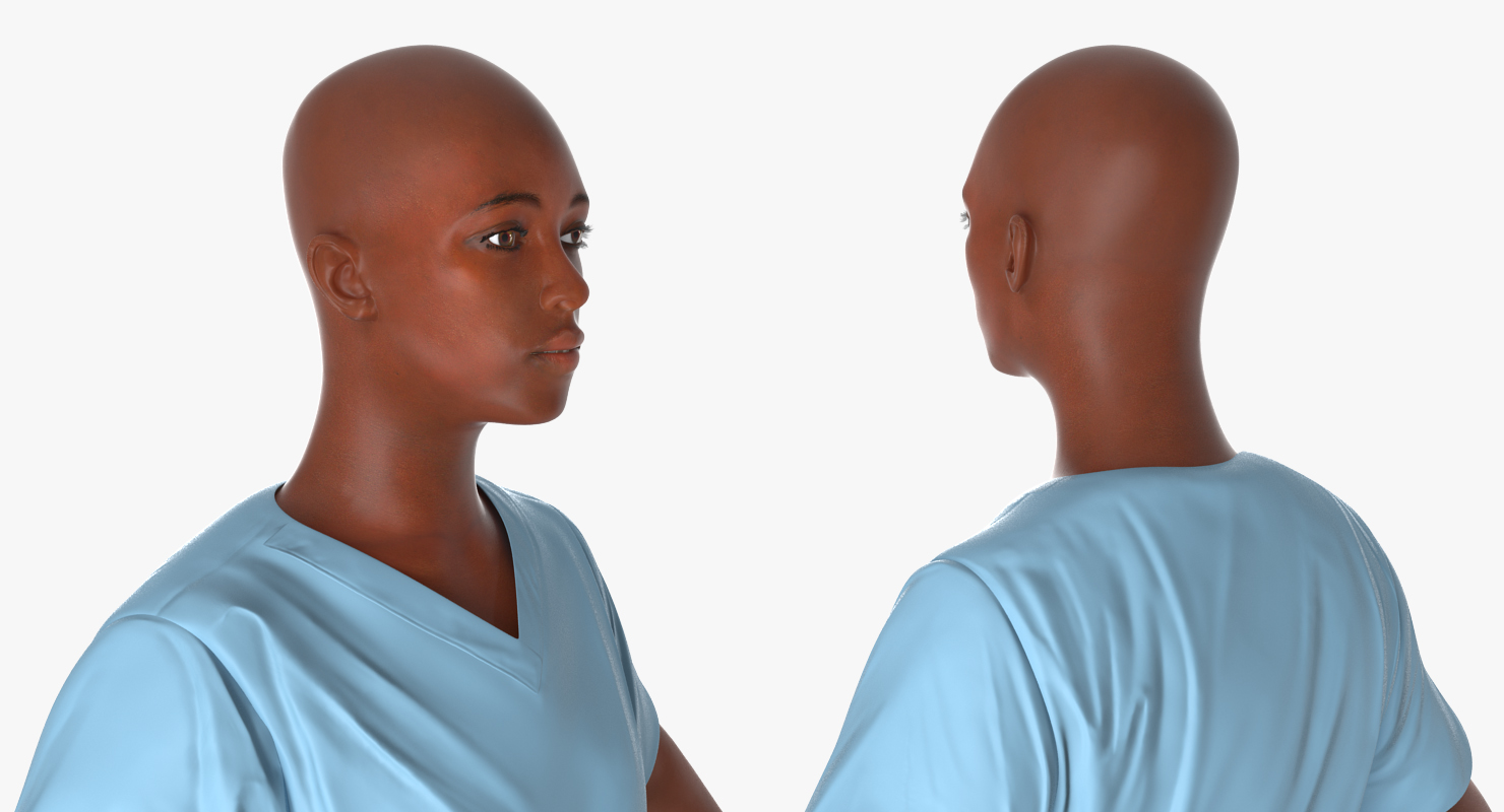 African American Female Doctor Rigged 3D