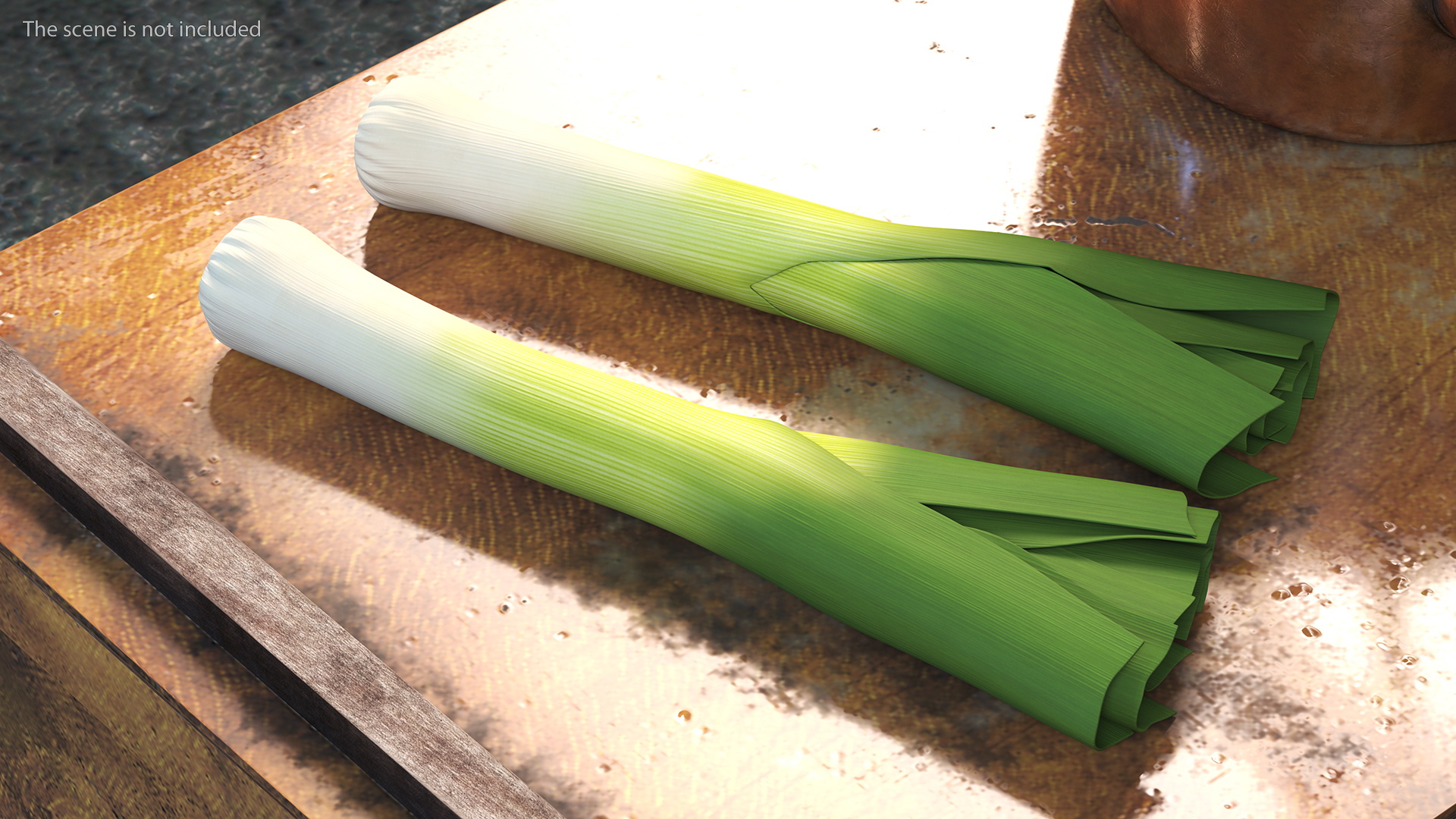 3D Cleaned and Cuted Leeks model