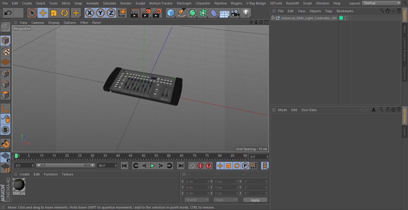 3D Universal DMX Light Controller ON model