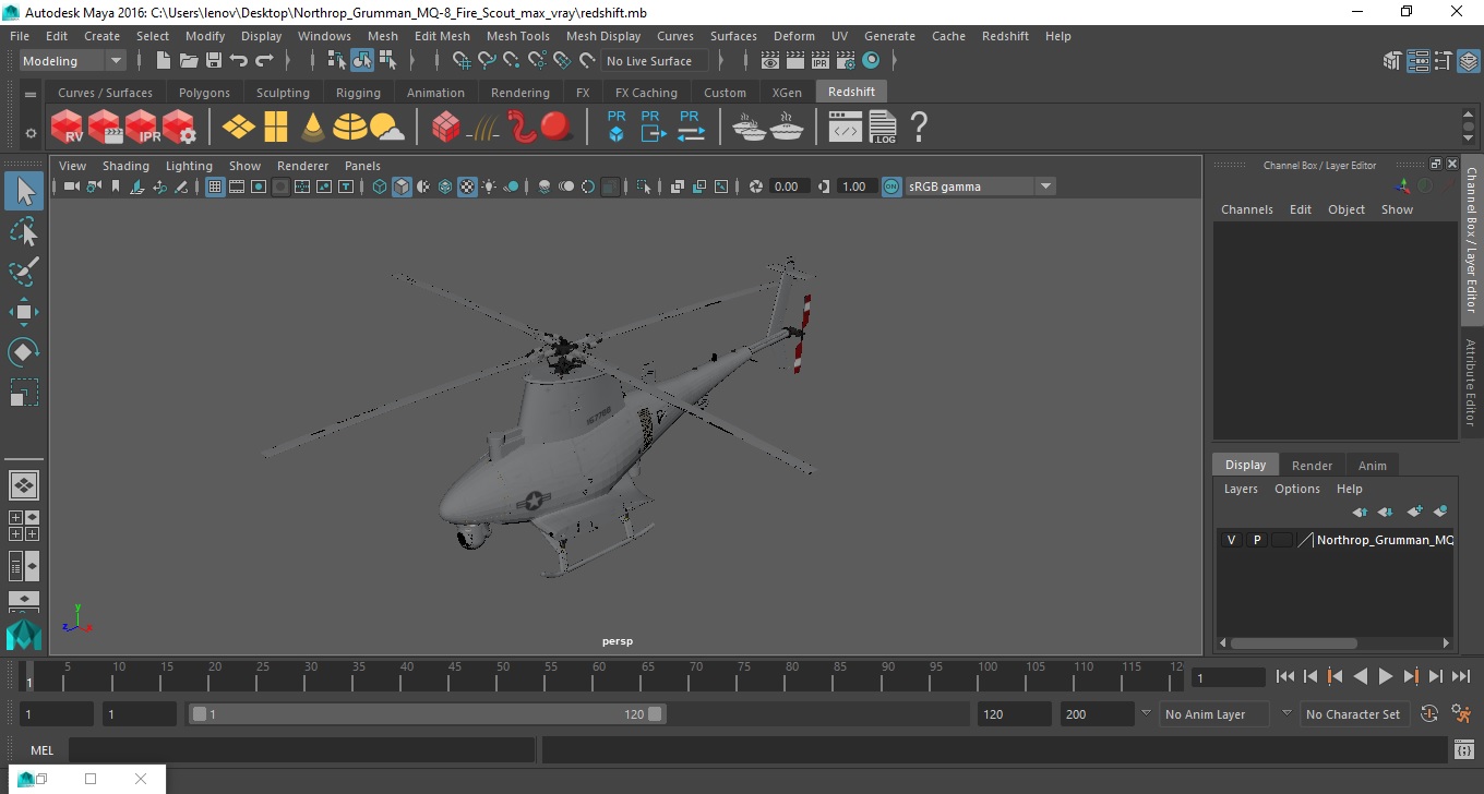 Northrop Grumman MQ-8 Fire Scout 3D