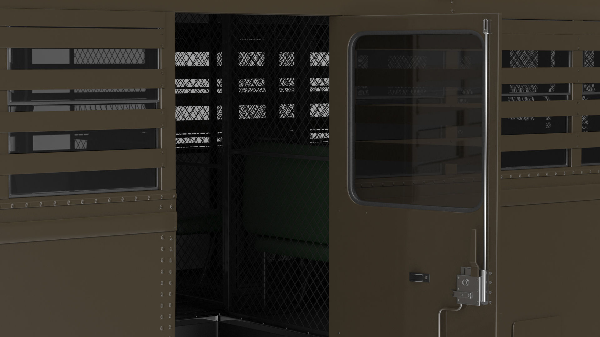Prison Transport Bus Rigged 3D