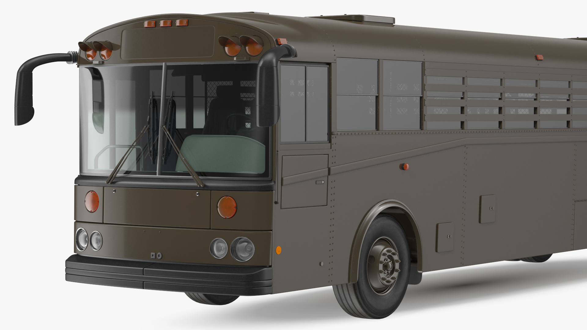 Prison Transport Bus Rigged 3D