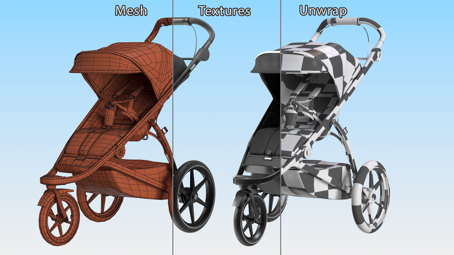 3D Thule Urban Glide 2 Stroller model