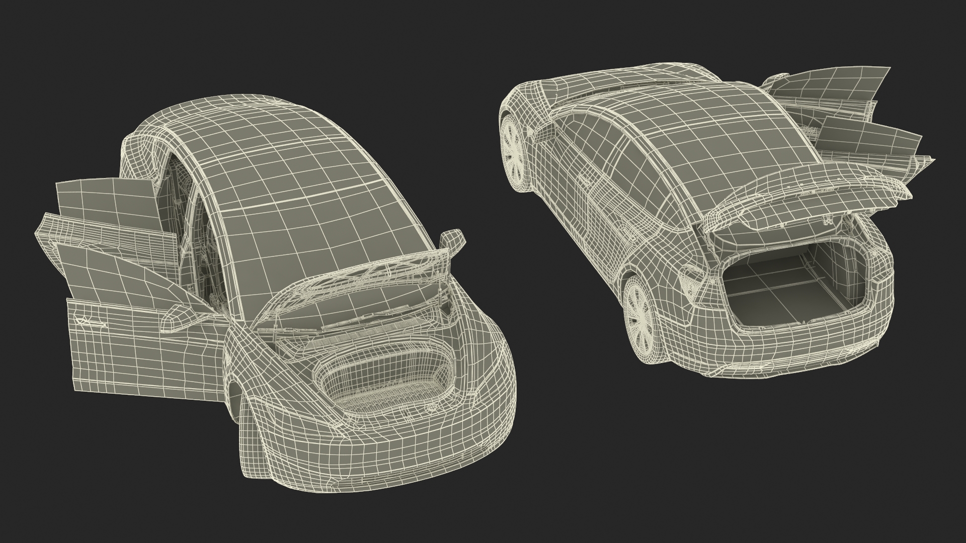 Tesla Model 3 2024 Stealth Grey Rigged for Cinema 4D 3D