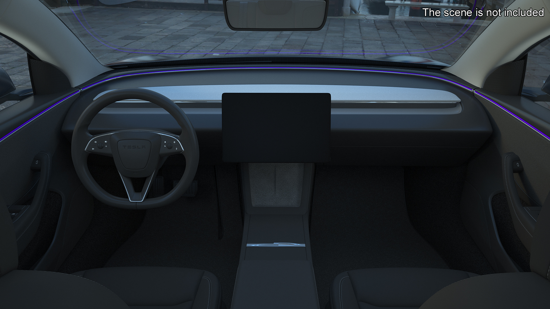 Tesla Model 3 2024 Stealth Grey Rigged for Cinema 4D 3D
