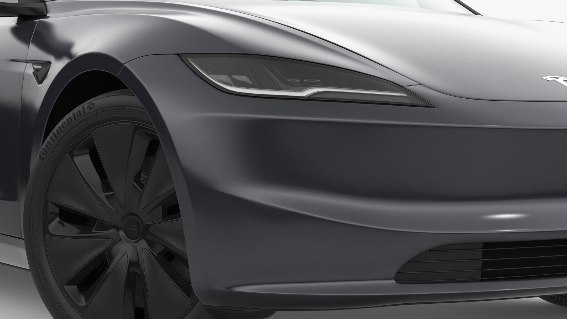 Tesla Model 3 2024 Stealth Grey Rigged for Cinema 4D 3D