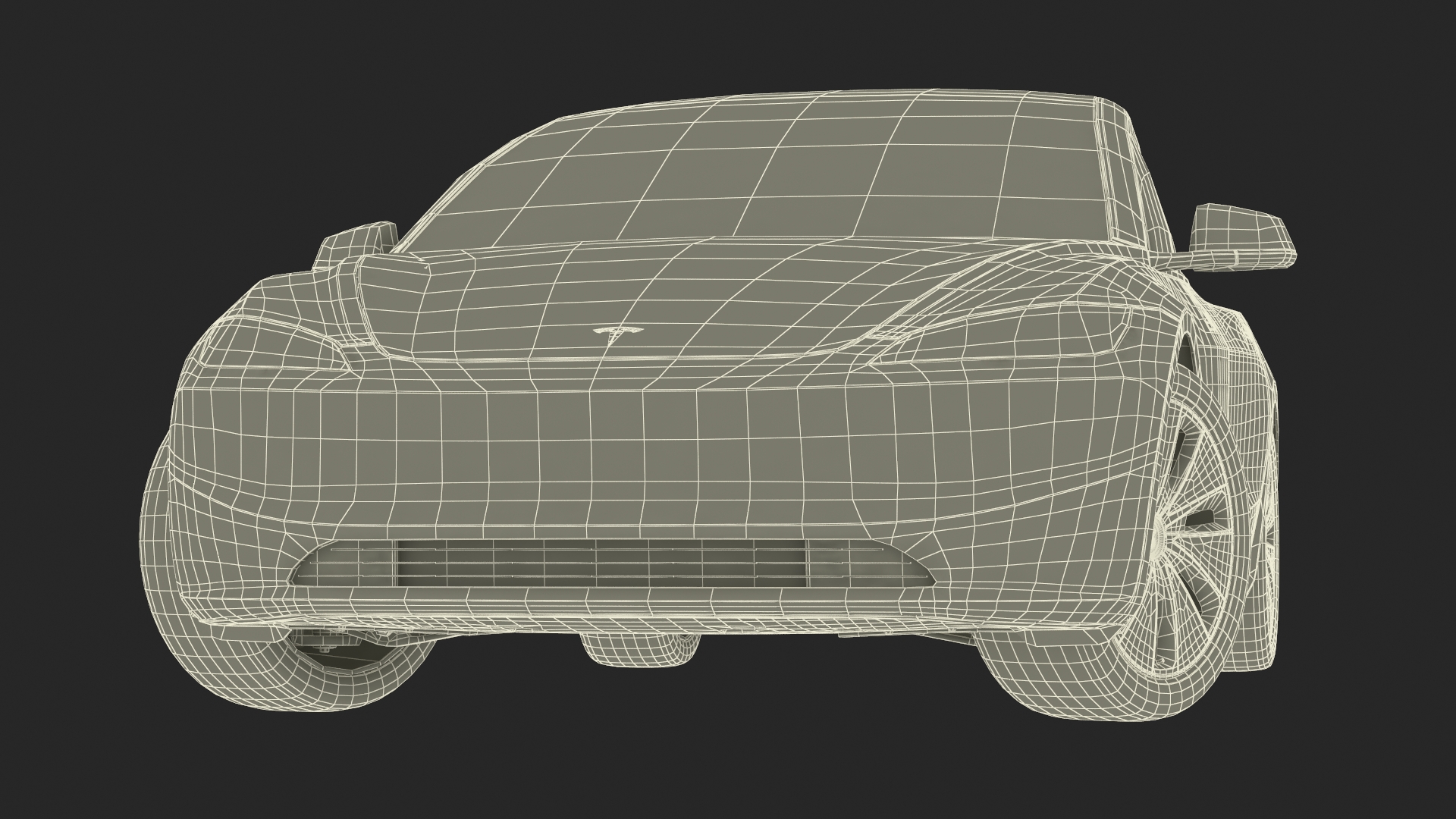Tesla Model 3 2024 Stealth Grey Rigged for Cinema 4D 3D