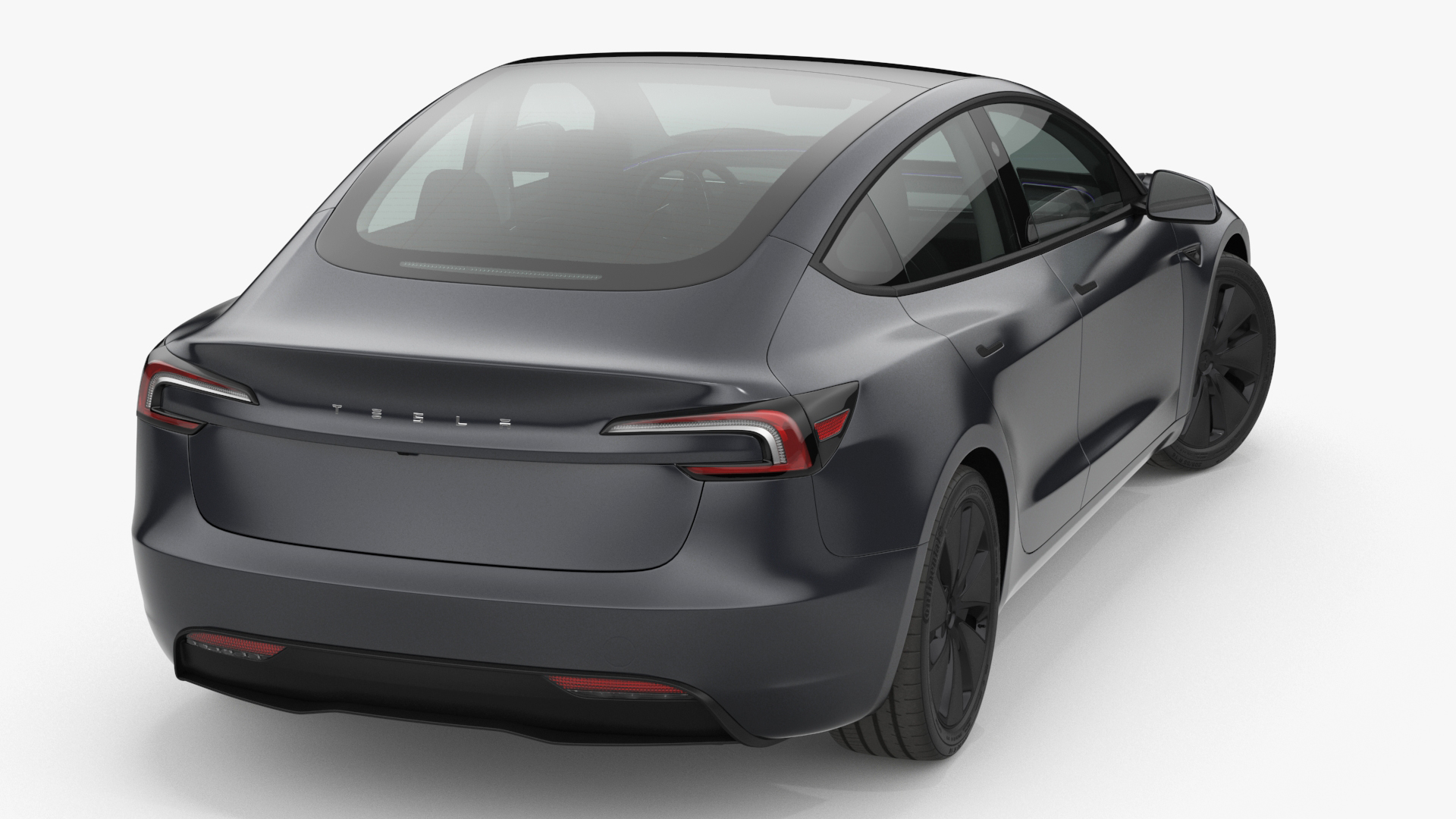 Tesla Model 3 2024 Stealth Grey Rigged for Cinema 4D 3D