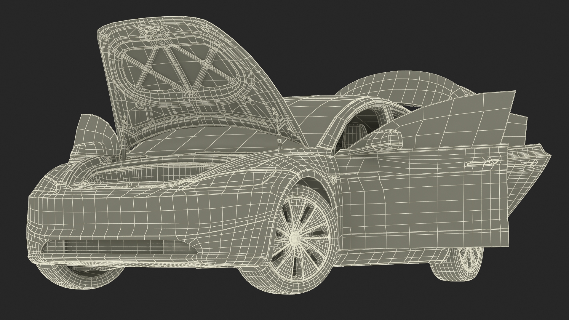 Tesla Model 3 2024 Stealth Grey Rigged for Cinema 4D 3D