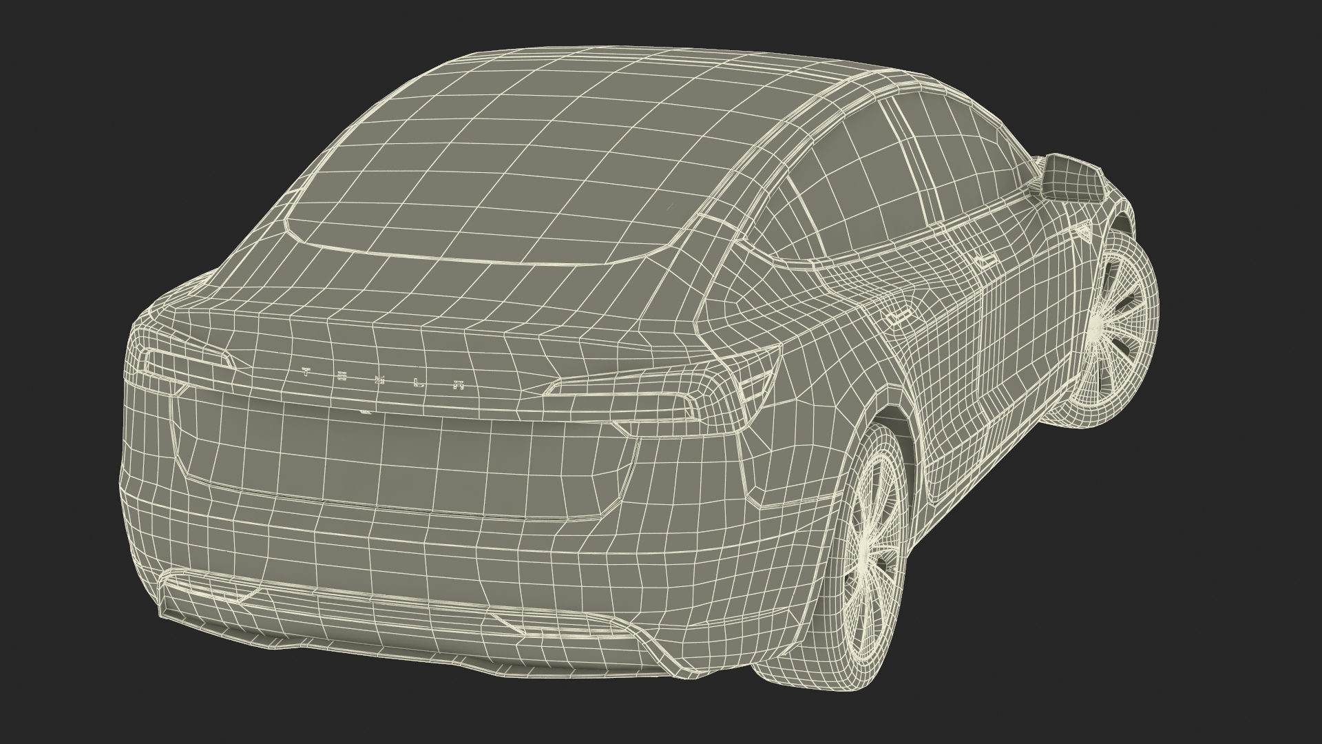 Tesla Model 3 2024 Stealth Grey Rigged for Cinema 4D 3D