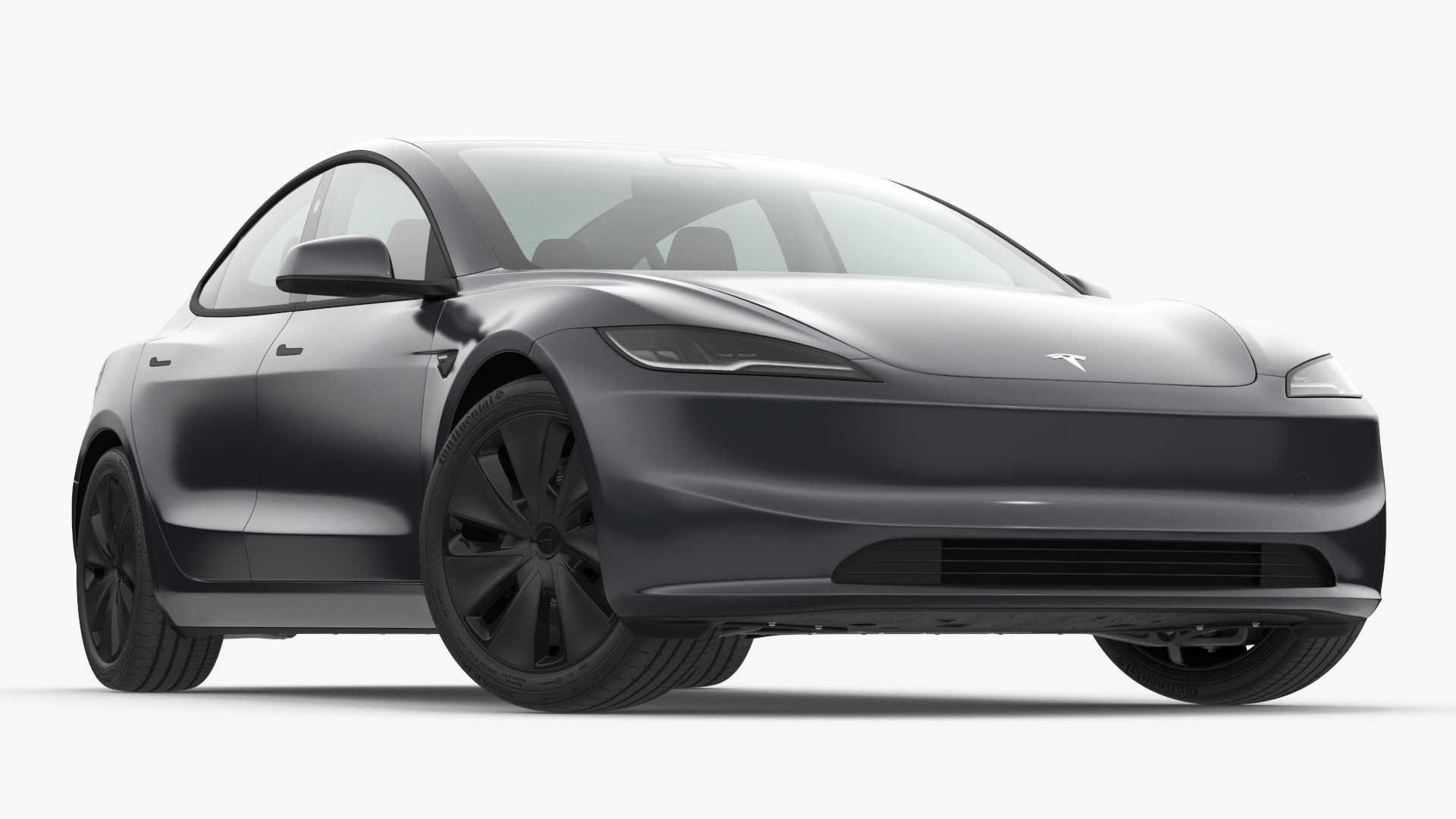 Tesla Model 3 2024 Stealth Grey Rigged for Cinema 4D 3D