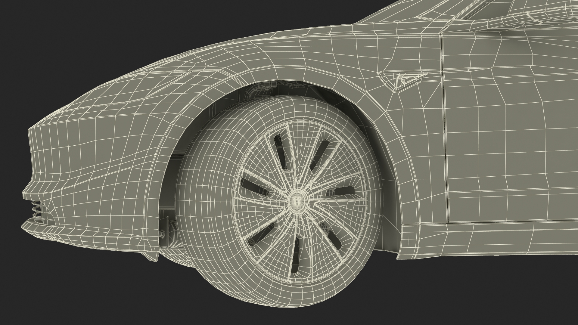 Tesla Model 3 2024 Stealth Grey Rigged for Cinema 4D 3D