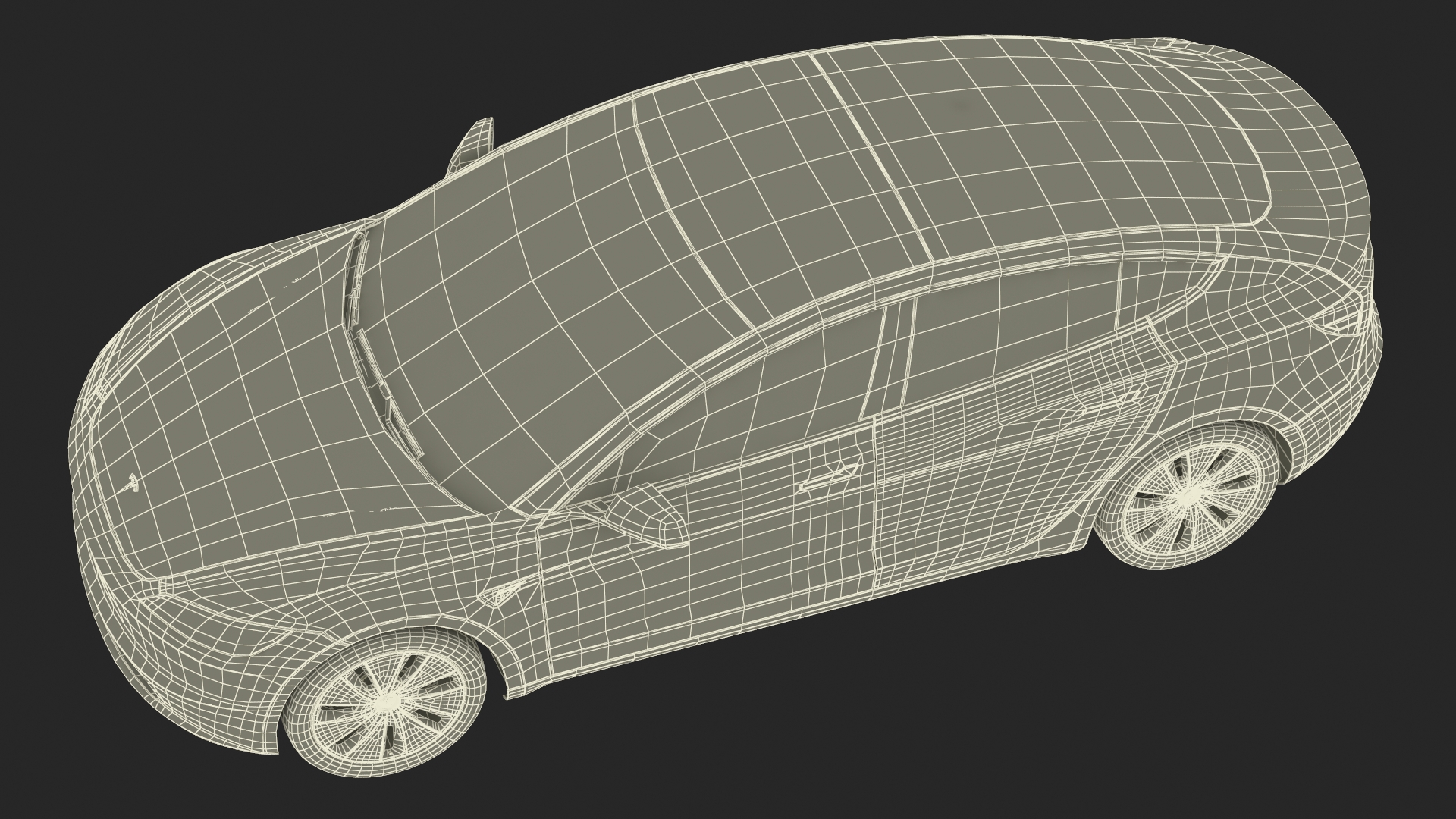 Tesla Model 3 2024 Stealth Grey Rigged for Cinema 4D 3D