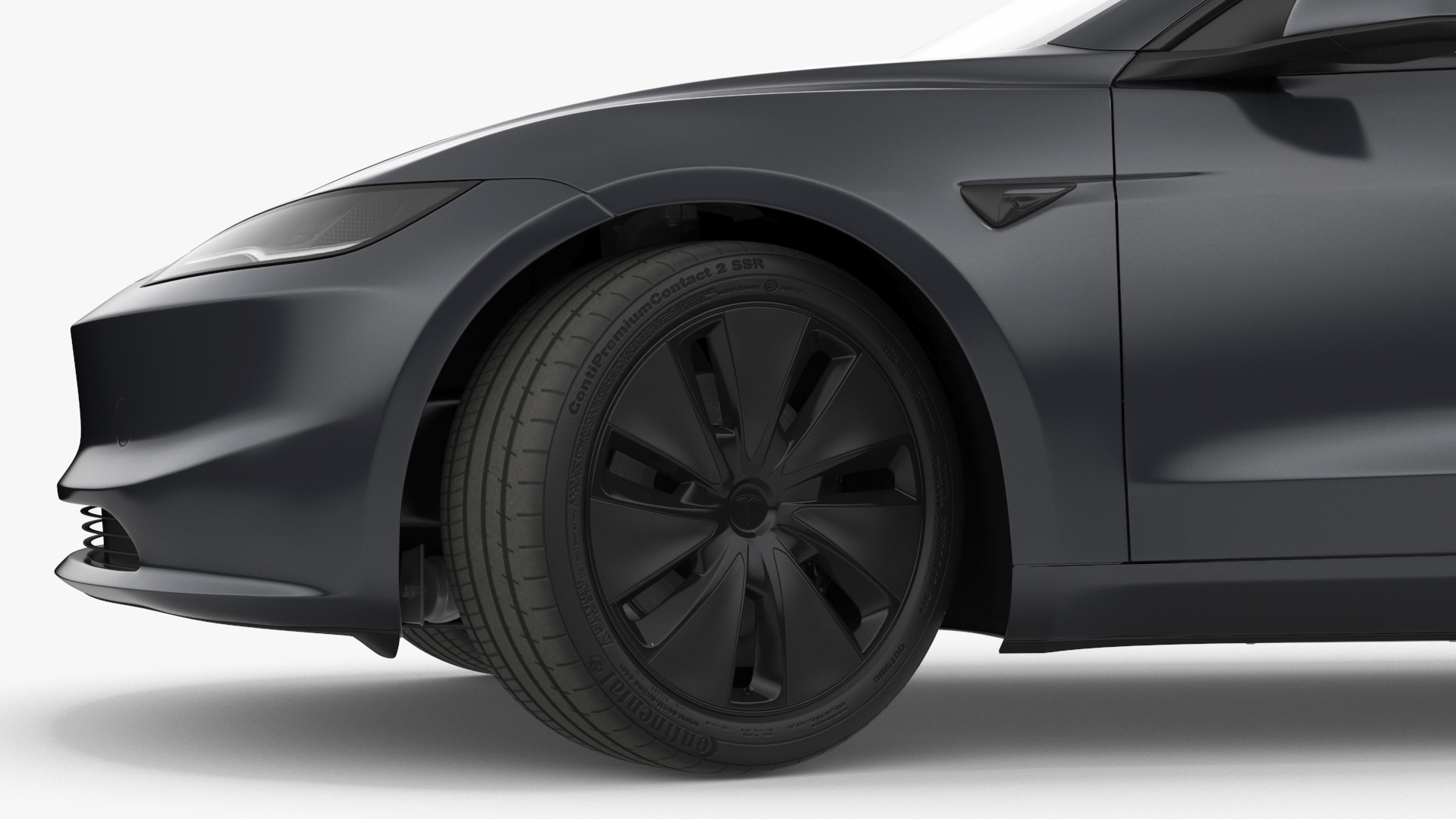 Tesla Model 3 2024 Stealth Grey Rigged for Cinema 4D 3D
