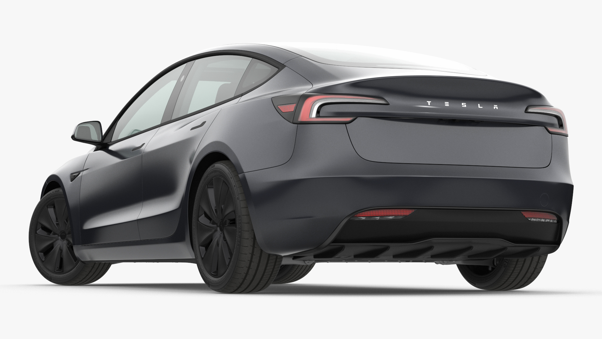 Tesla Model 3 2024 Stealth Grey Rigged for Cinema 4D 3D