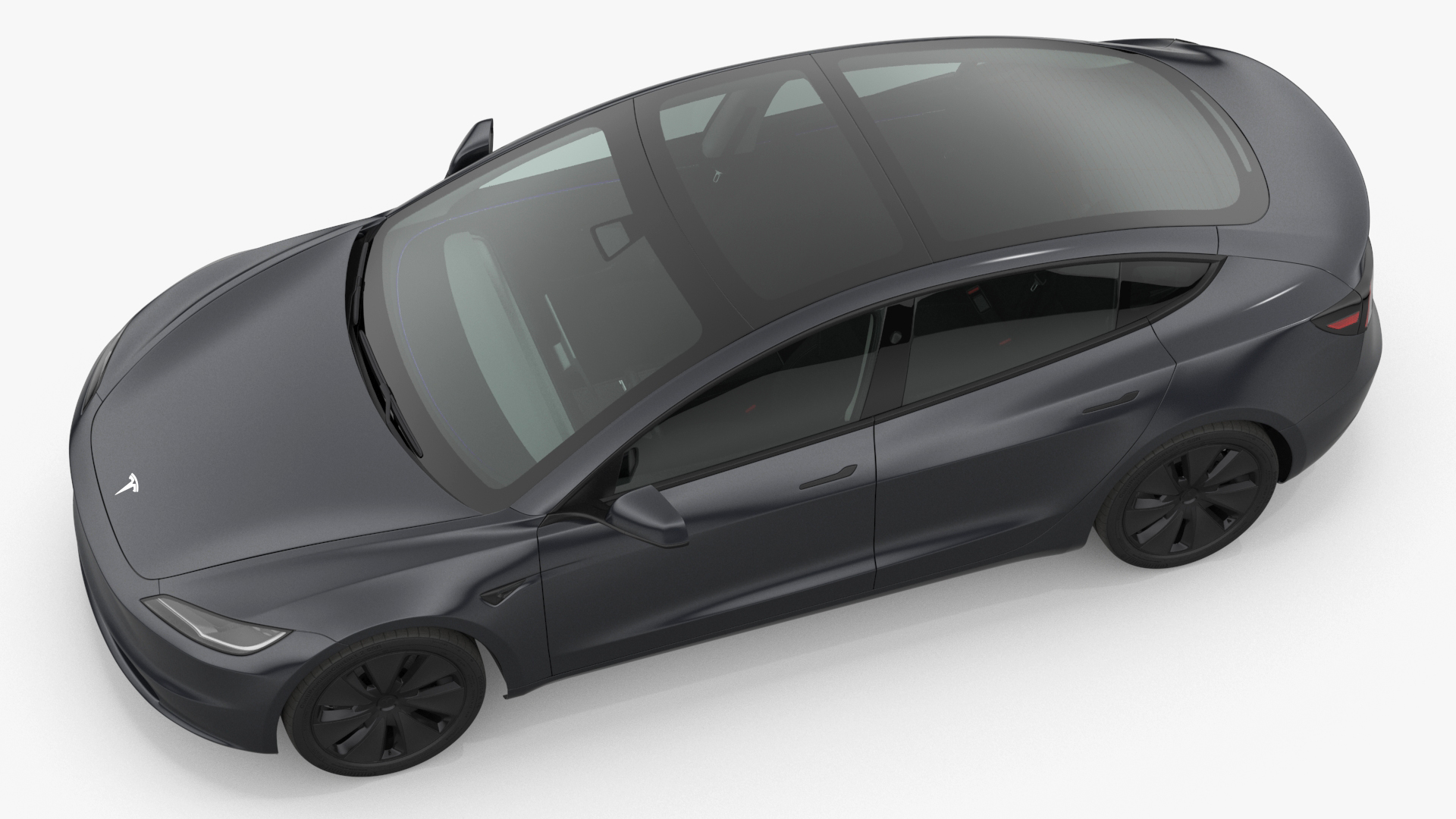 Tesla Model 3 2024 Stealth Grey Rigged for Cinema 4D 3D