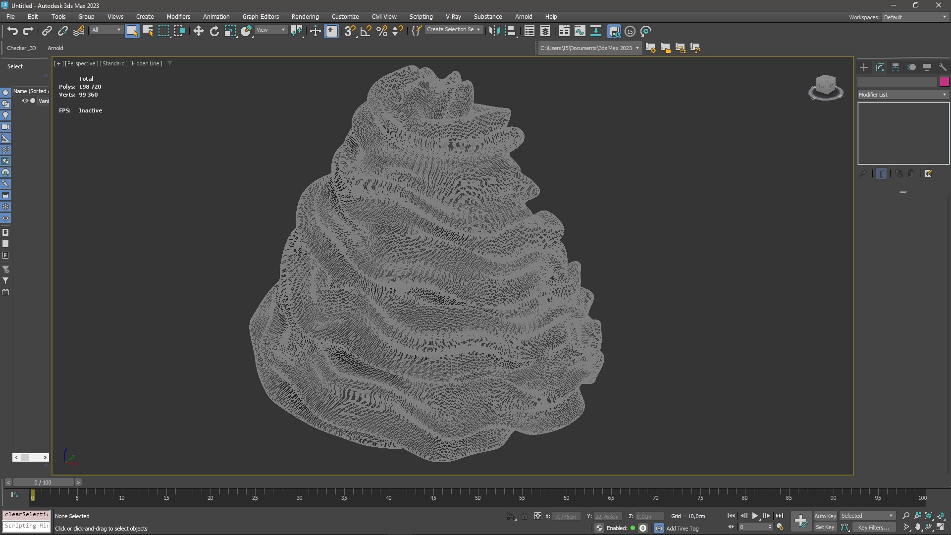 Vanilla Whipped Cream for 3D Print 3D model