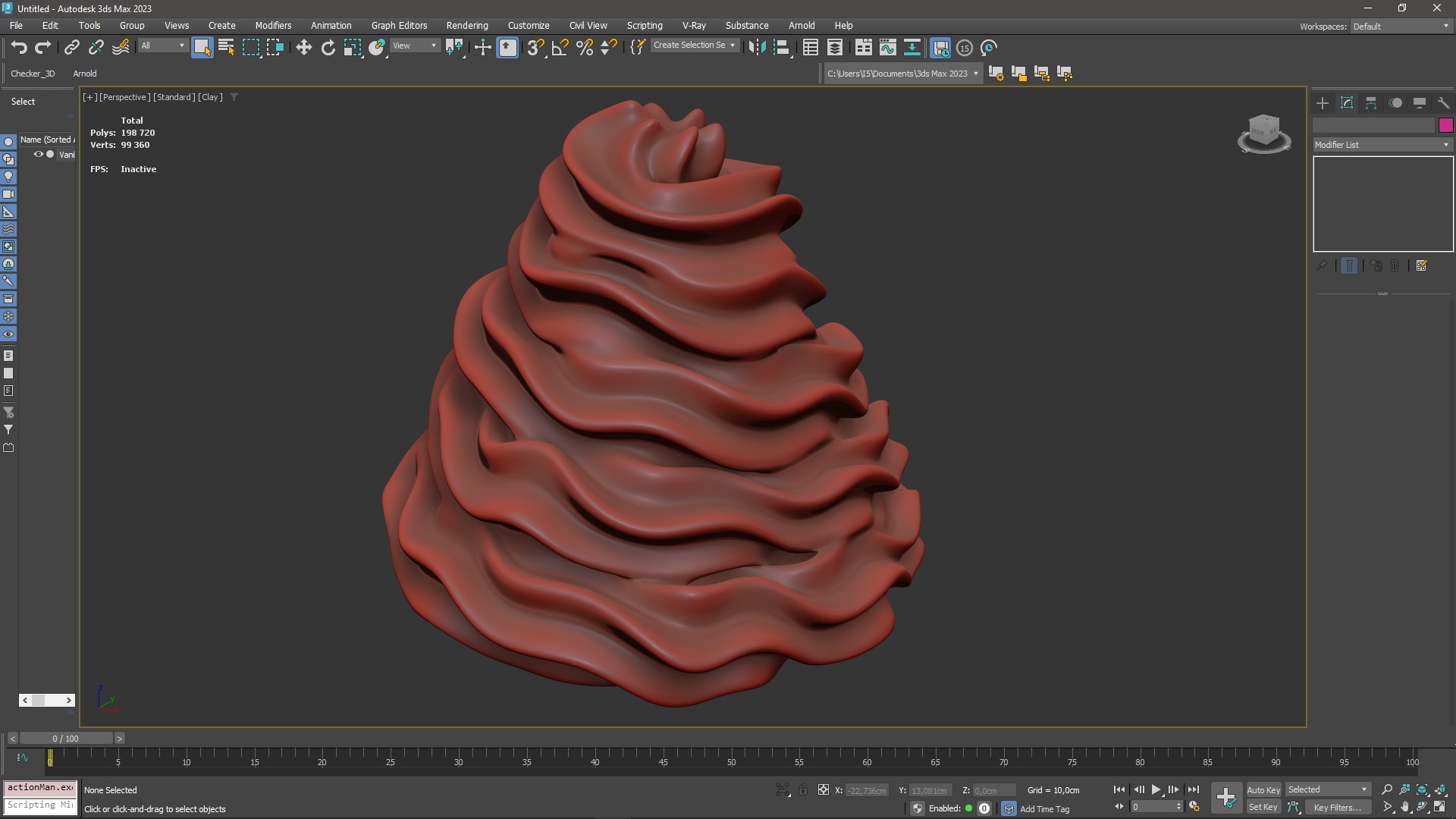 Vanilla Whipped Cream for 3D Print 3D model
