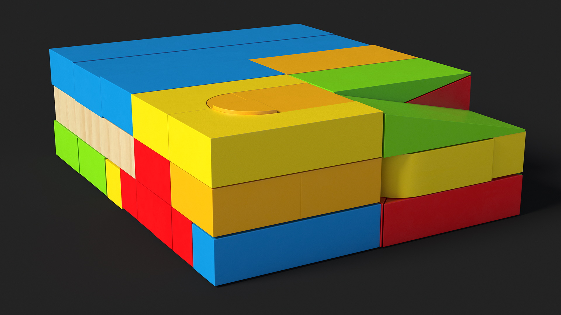 3D Wooden Constructor Colored