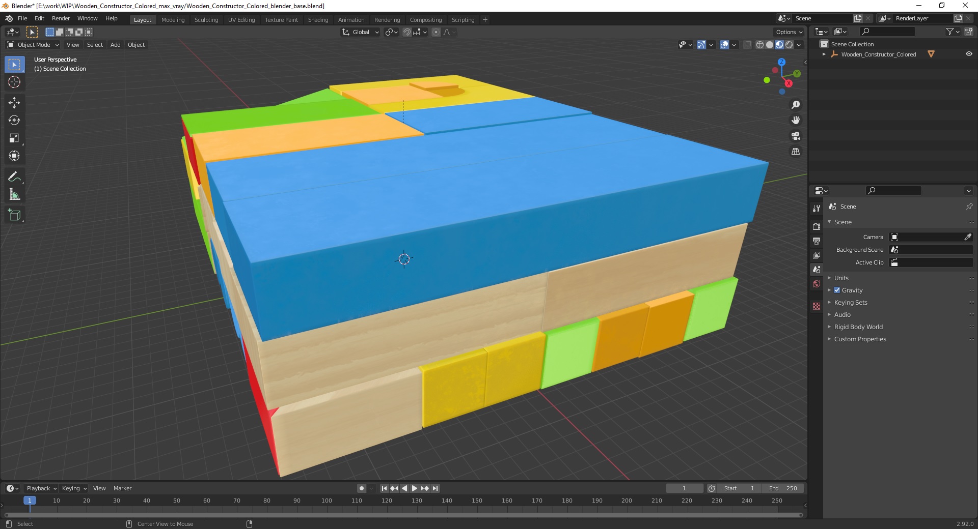 3D Wooden Constructor Colored