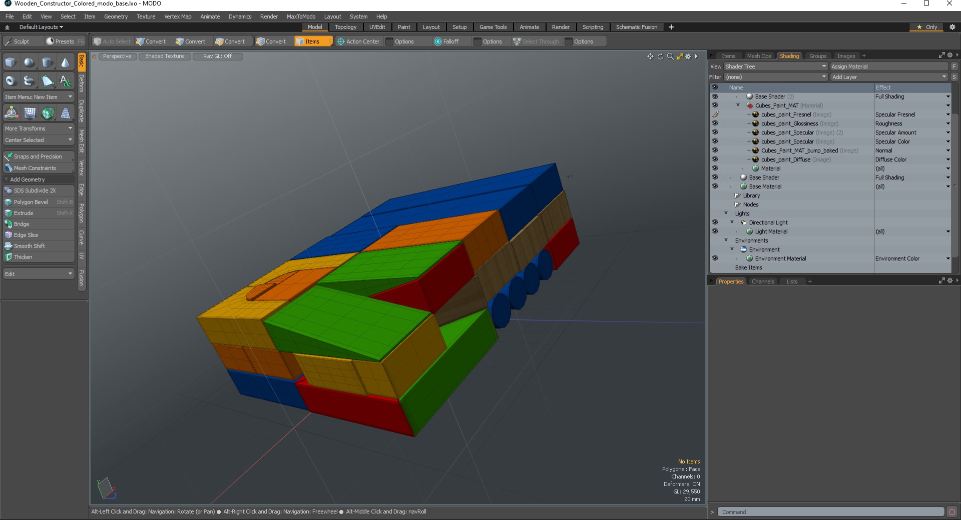 3D Wooden Constructor Colored