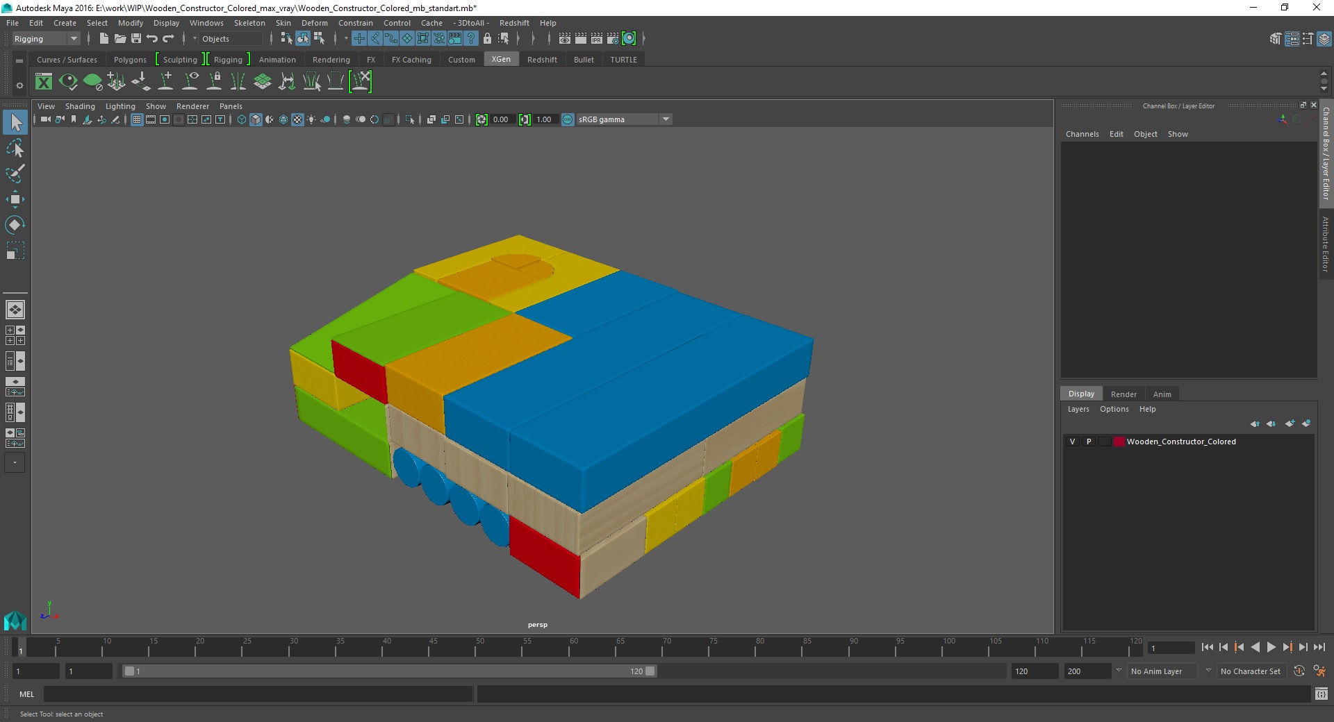 3D Wooden Constructor Colored