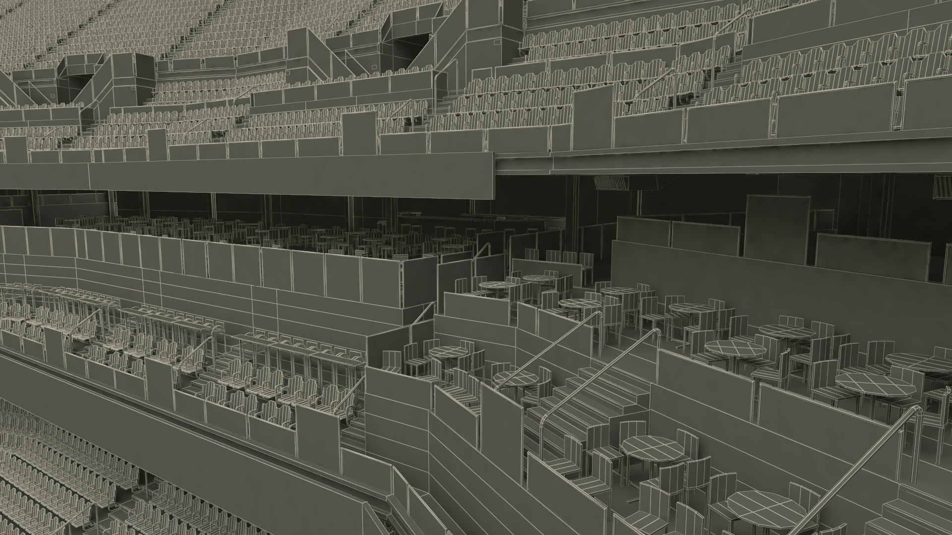 Stadium with Retractable Roof Open 3D model