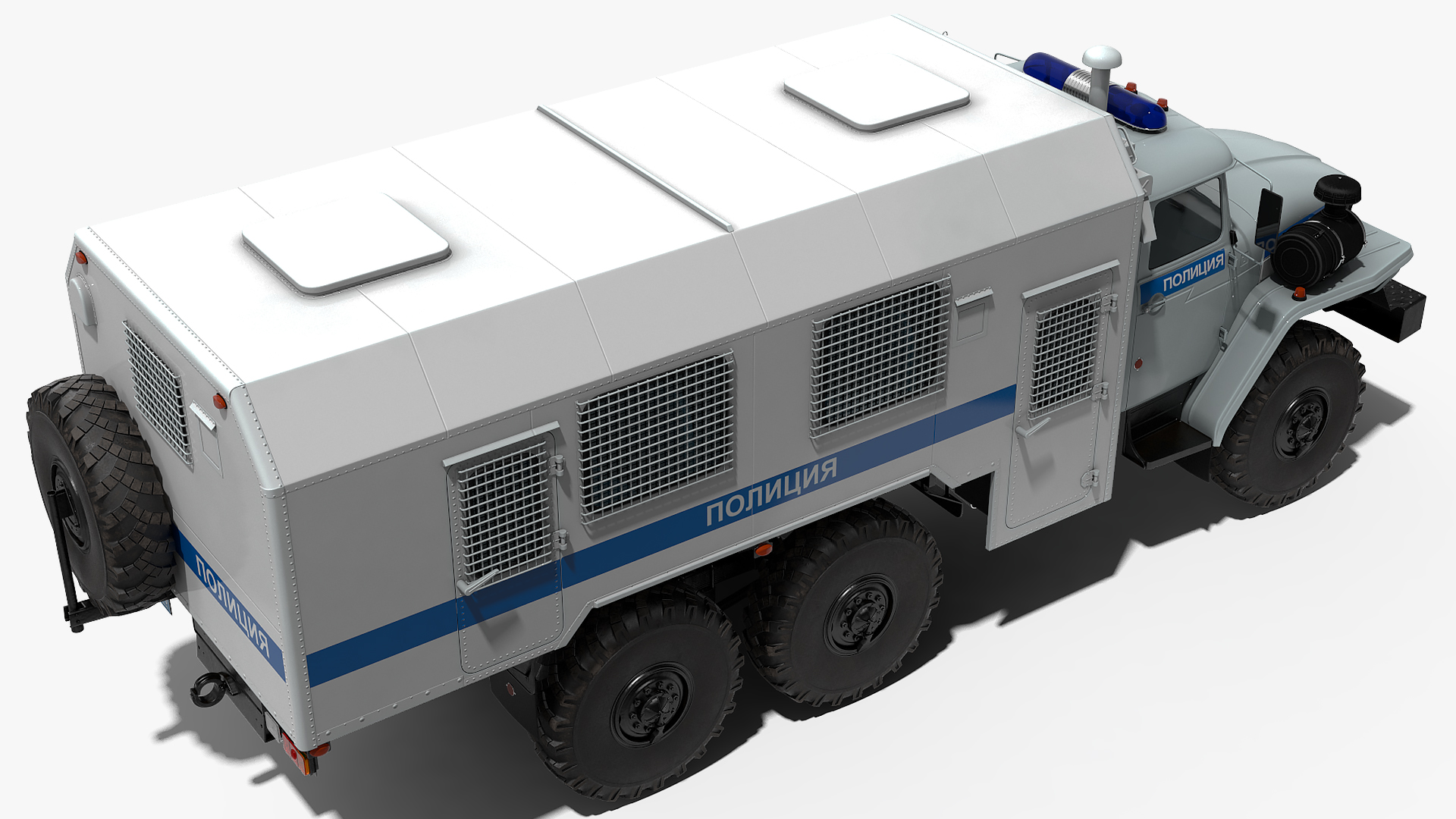 3D URAL 4320 Police Vehicle Rigged