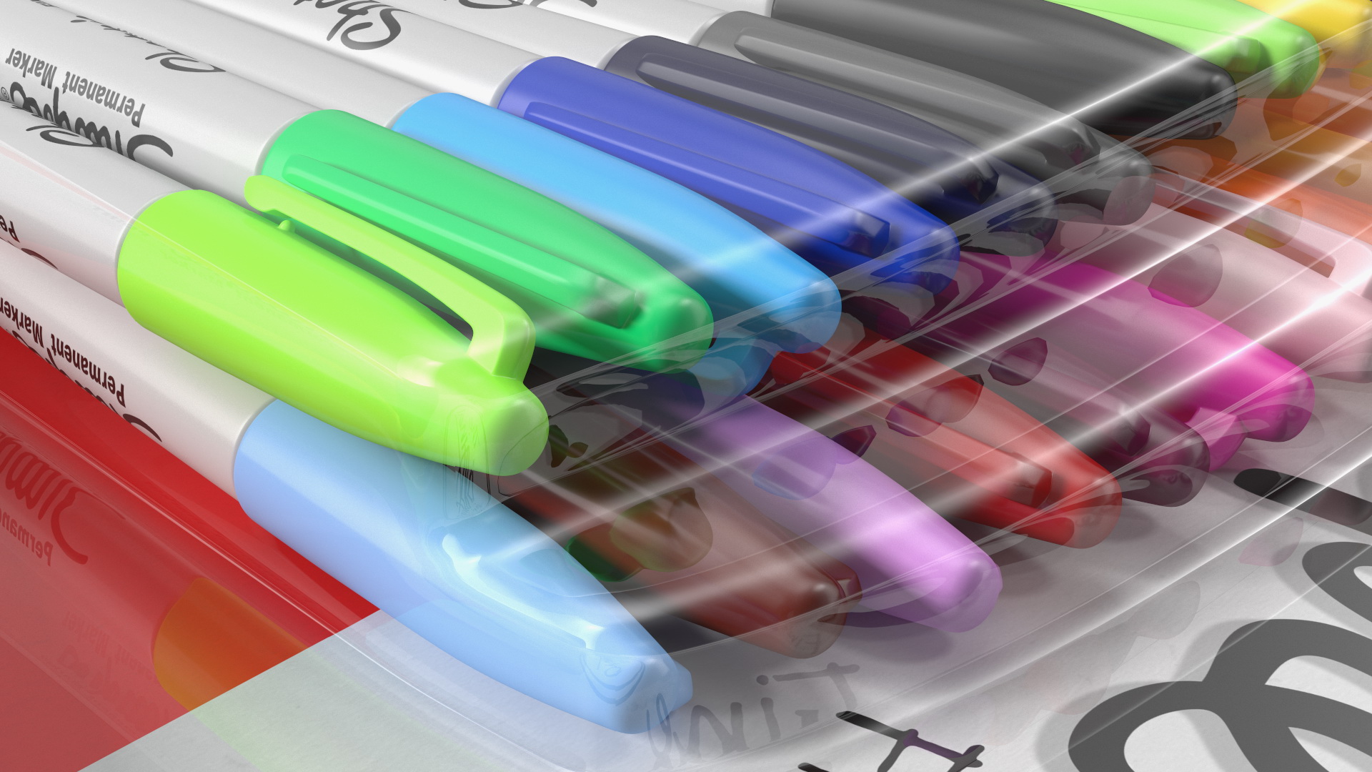 Sharpie Permanent Markers 24 Assorted Colors 3D model