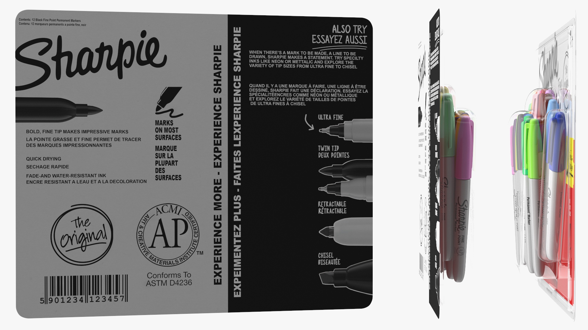 Sharpie Permanent Markers 24 Assorted Colors 3D model