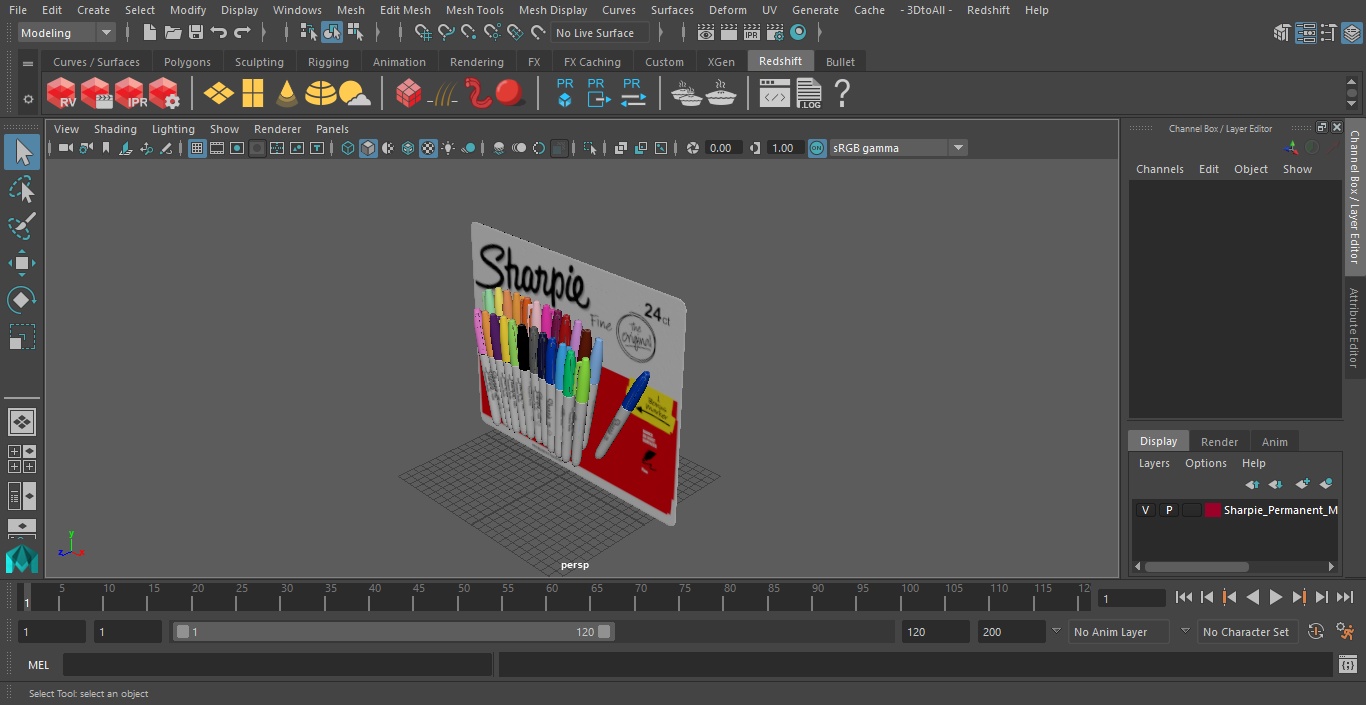 Sharpie Permanent Markers 24 Assorted Colors 3D model