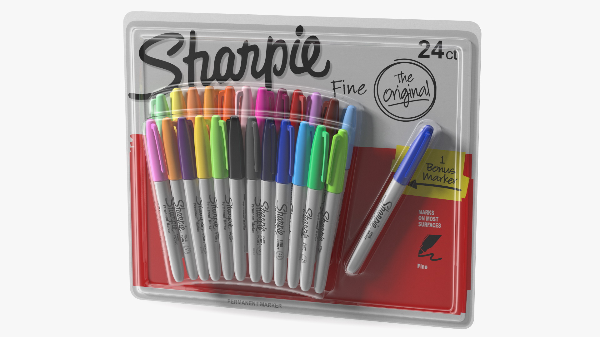 Sharpie Permanent Markers 24 Assorted Colors 3D model