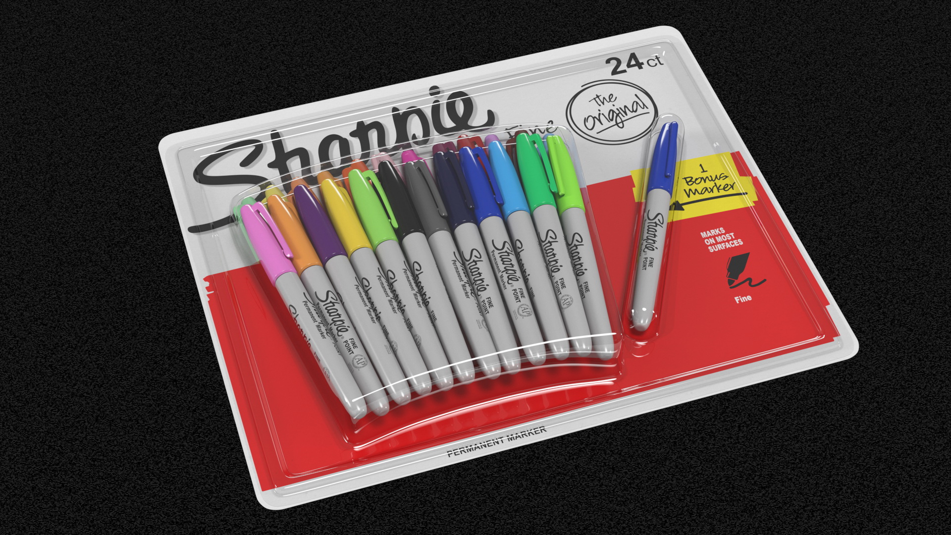 Sharpie Permanent Markers 24 Assorted Colors 3D model