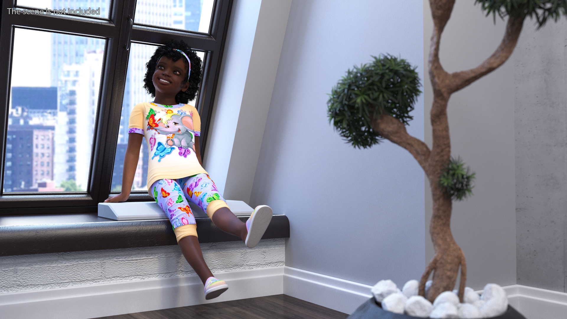 Black Child Girl Home Style Rigged 3D model