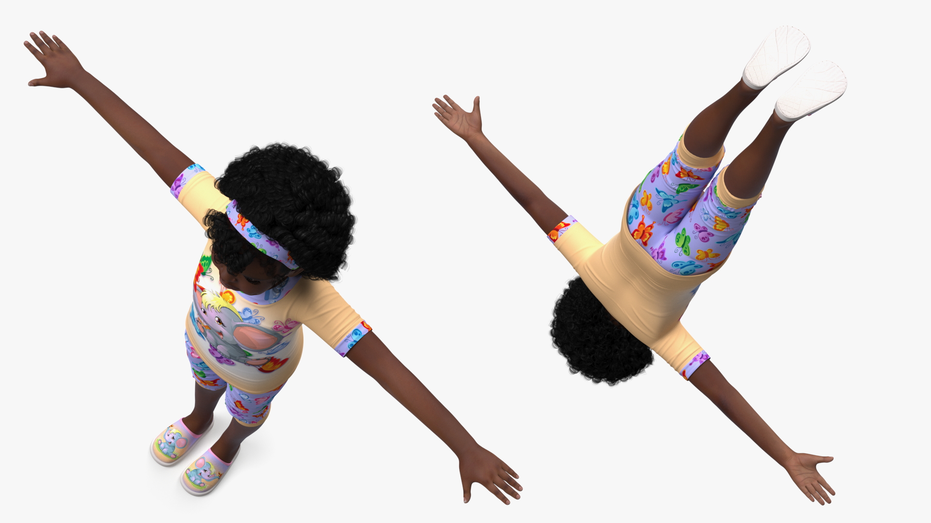 Black Child Girl Home Style Rigged 3D model