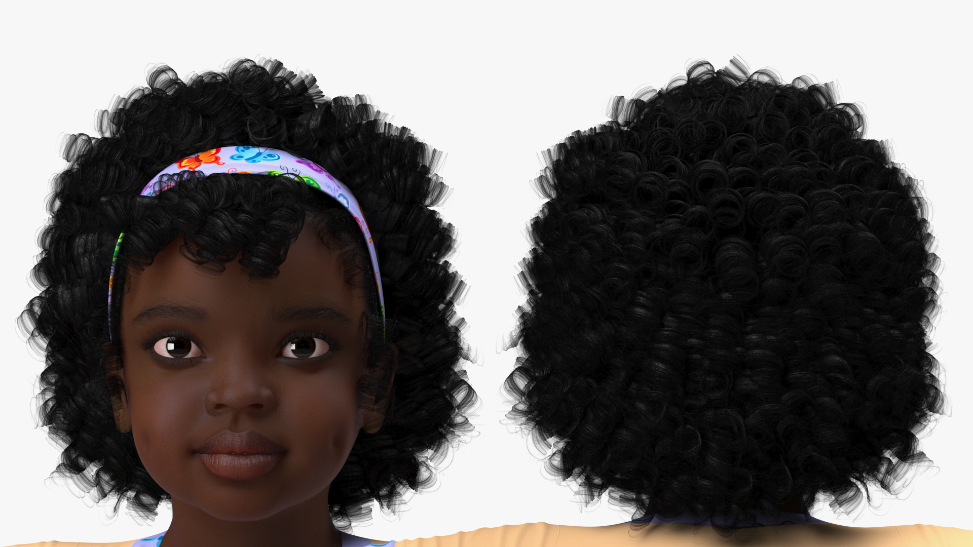Black Child Girl Home Style Rigged 3D model