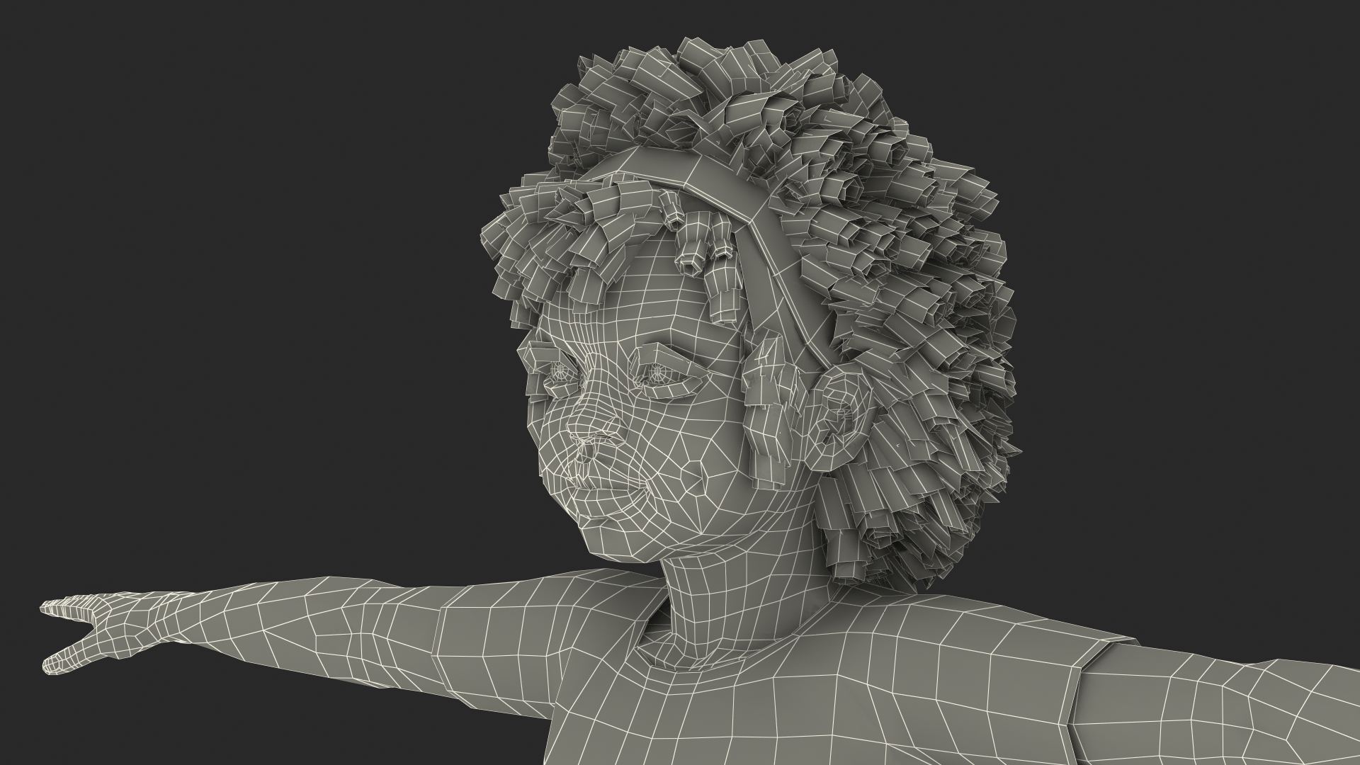 Black Child Girl Home Style Rigged 3D model