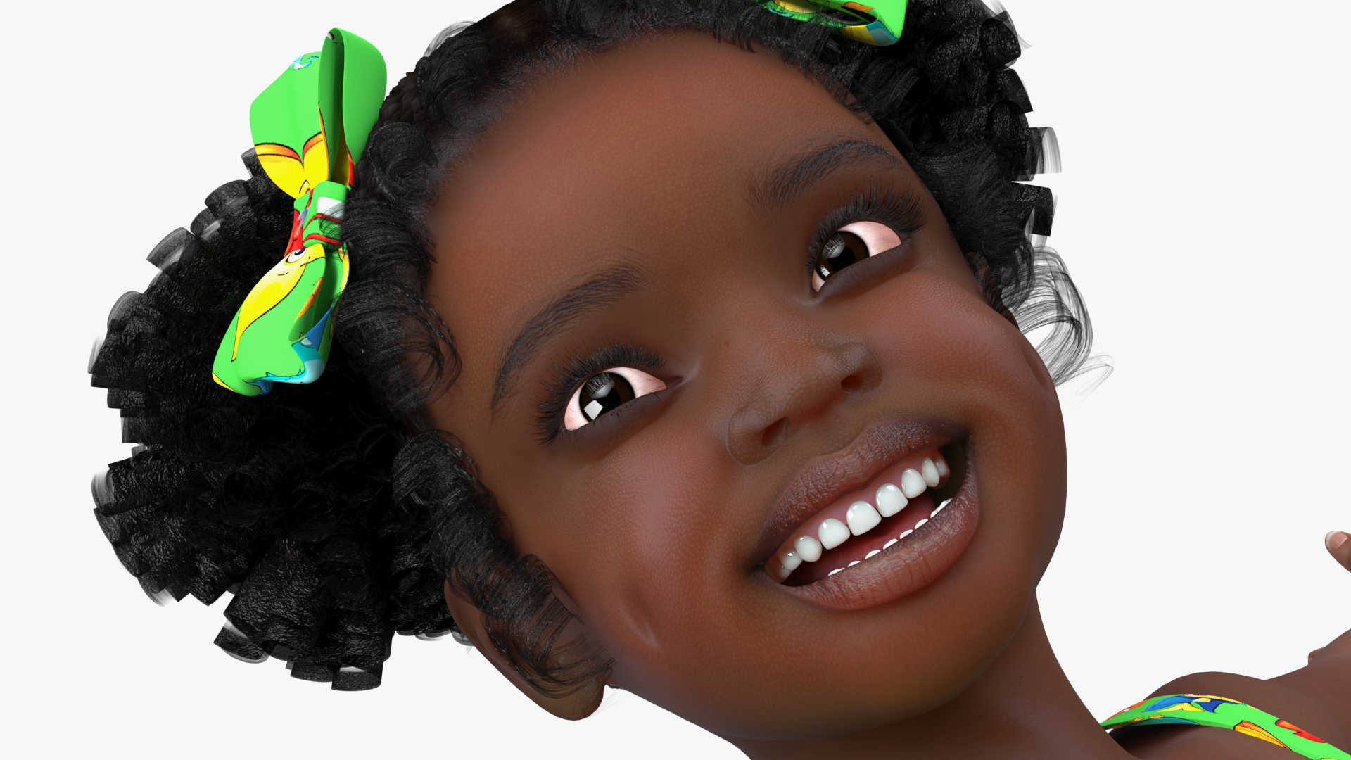 Black Child Girl Home Style Rigged 3D model