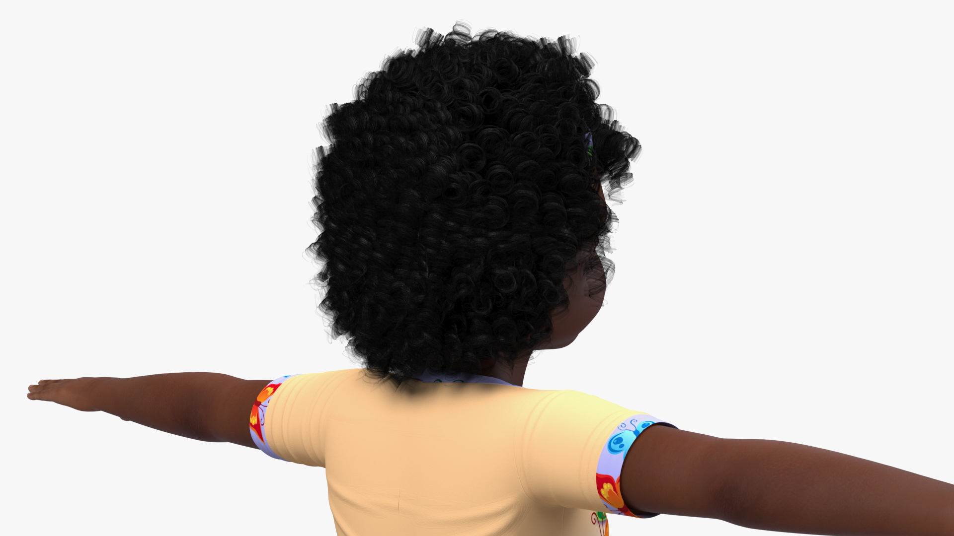 Black Child Girl Home Style Rigged 3D model