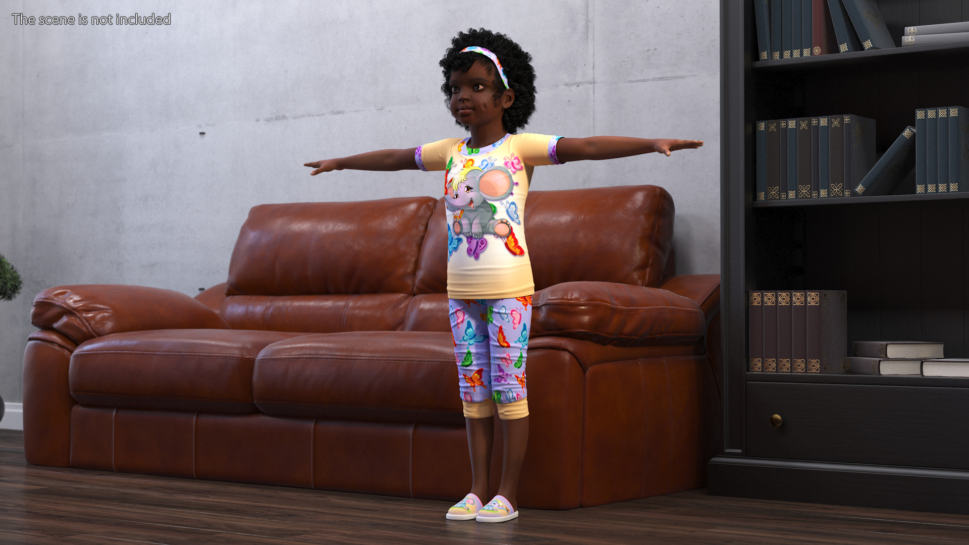 Black Child Girl Home Style Rigged 3D model