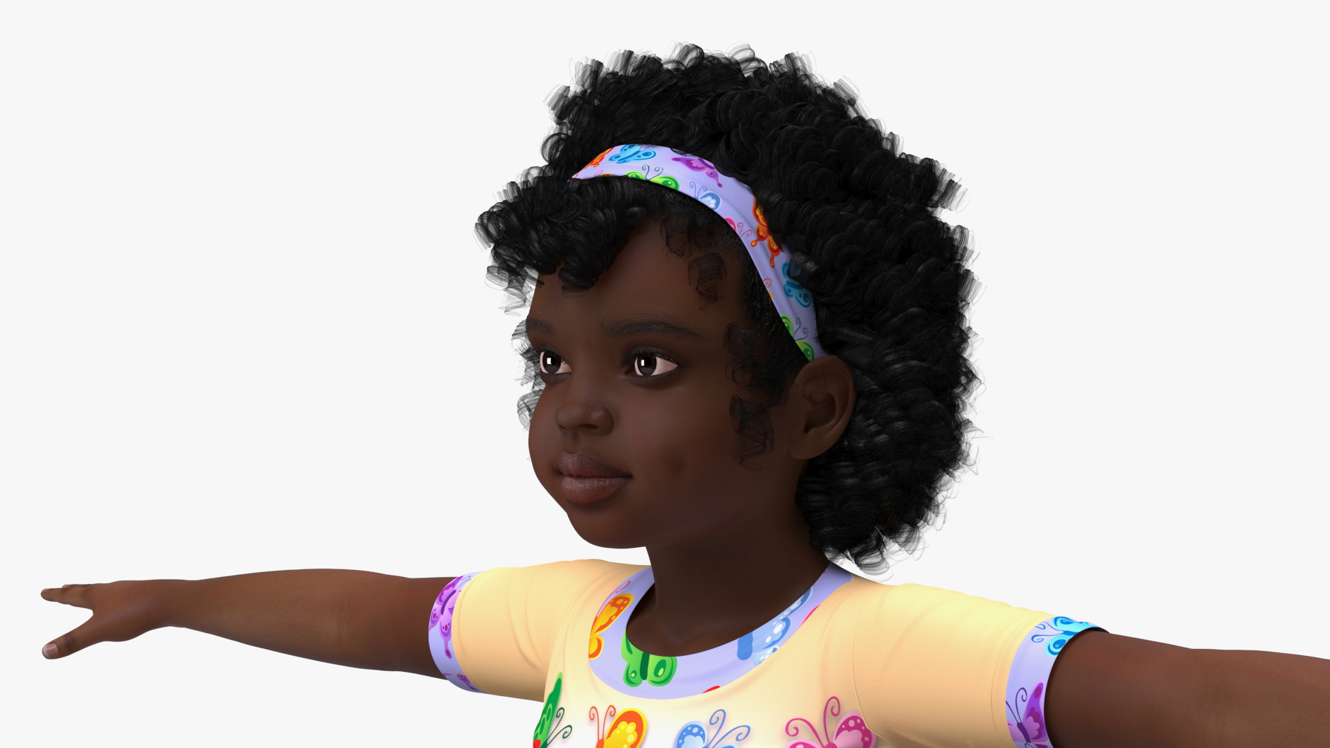 Black Child Girl Home Style Rigged 3D model