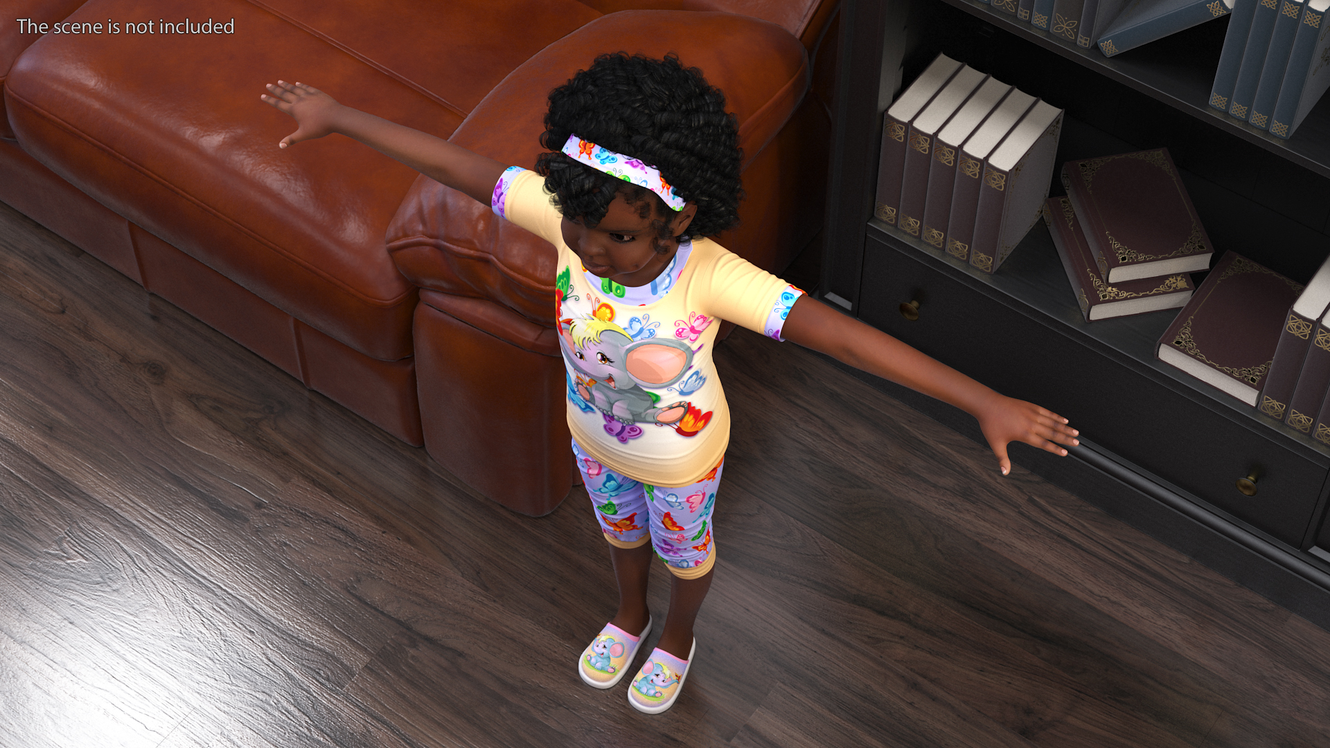 Black Child Girl Home Style Rigged 3D model