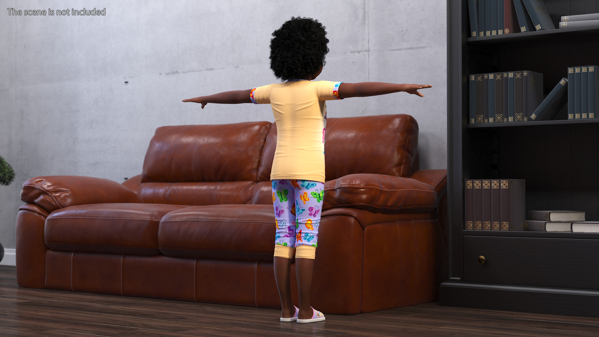 Black Child Girl Home Style Rigged 3D model