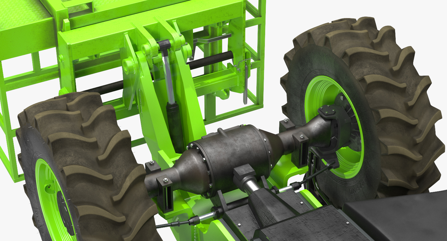 Industrial Telehandler Forklift Access Platform Generic Rigged 3D