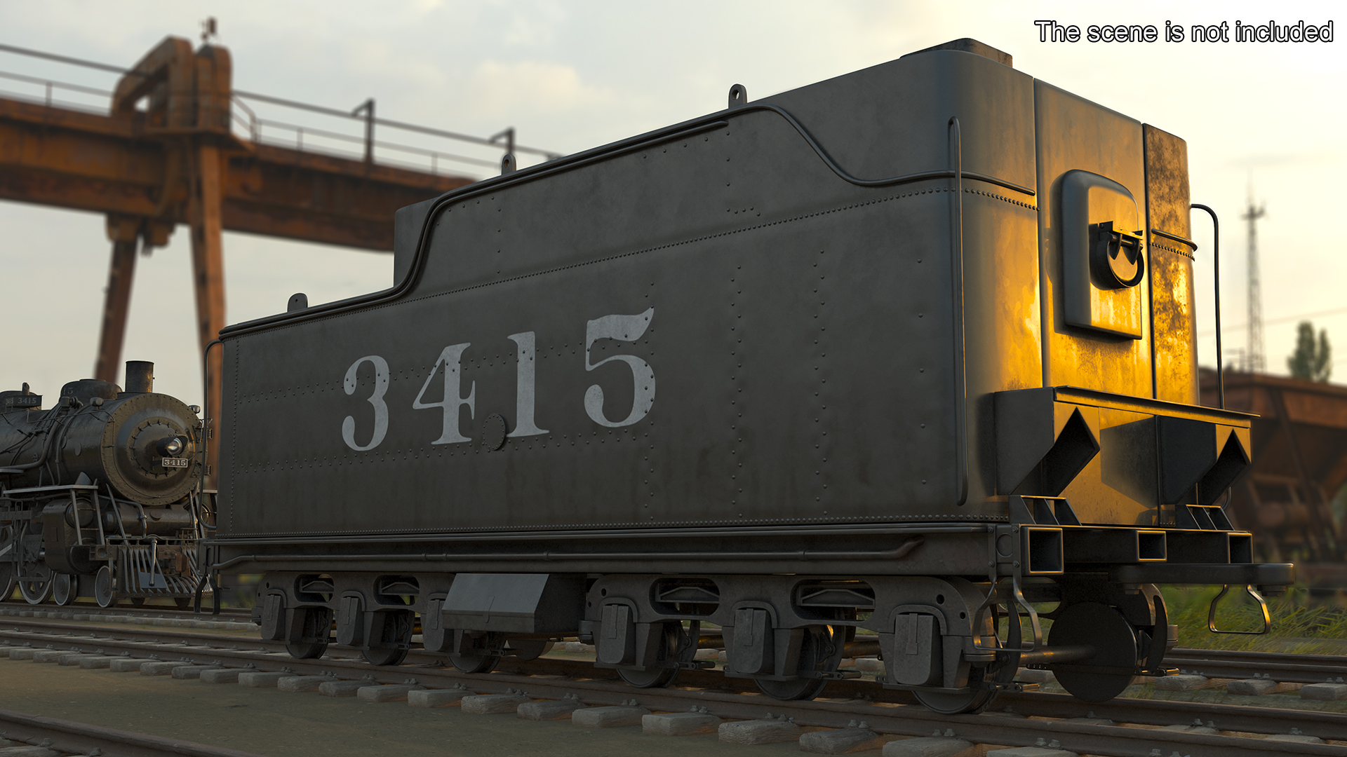 3D Steam Locomotive Tender model