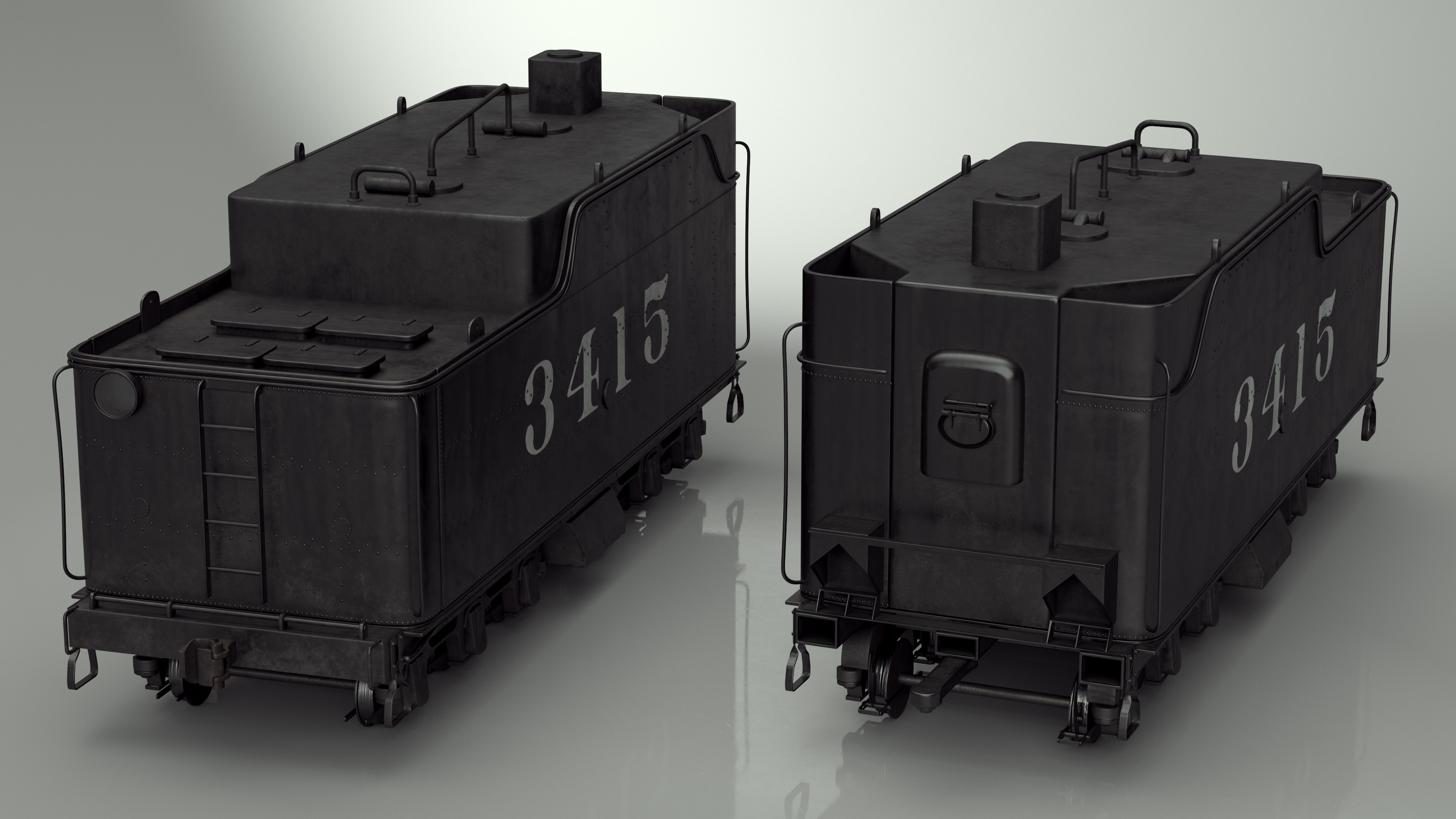 3D Steam Locomotive Tender model