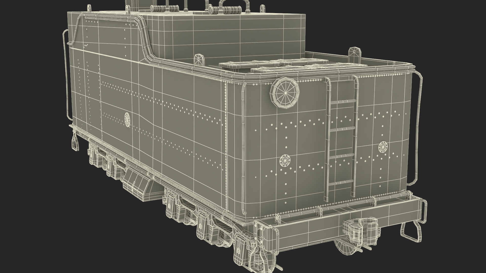 3D Steam Locomotive Tender model