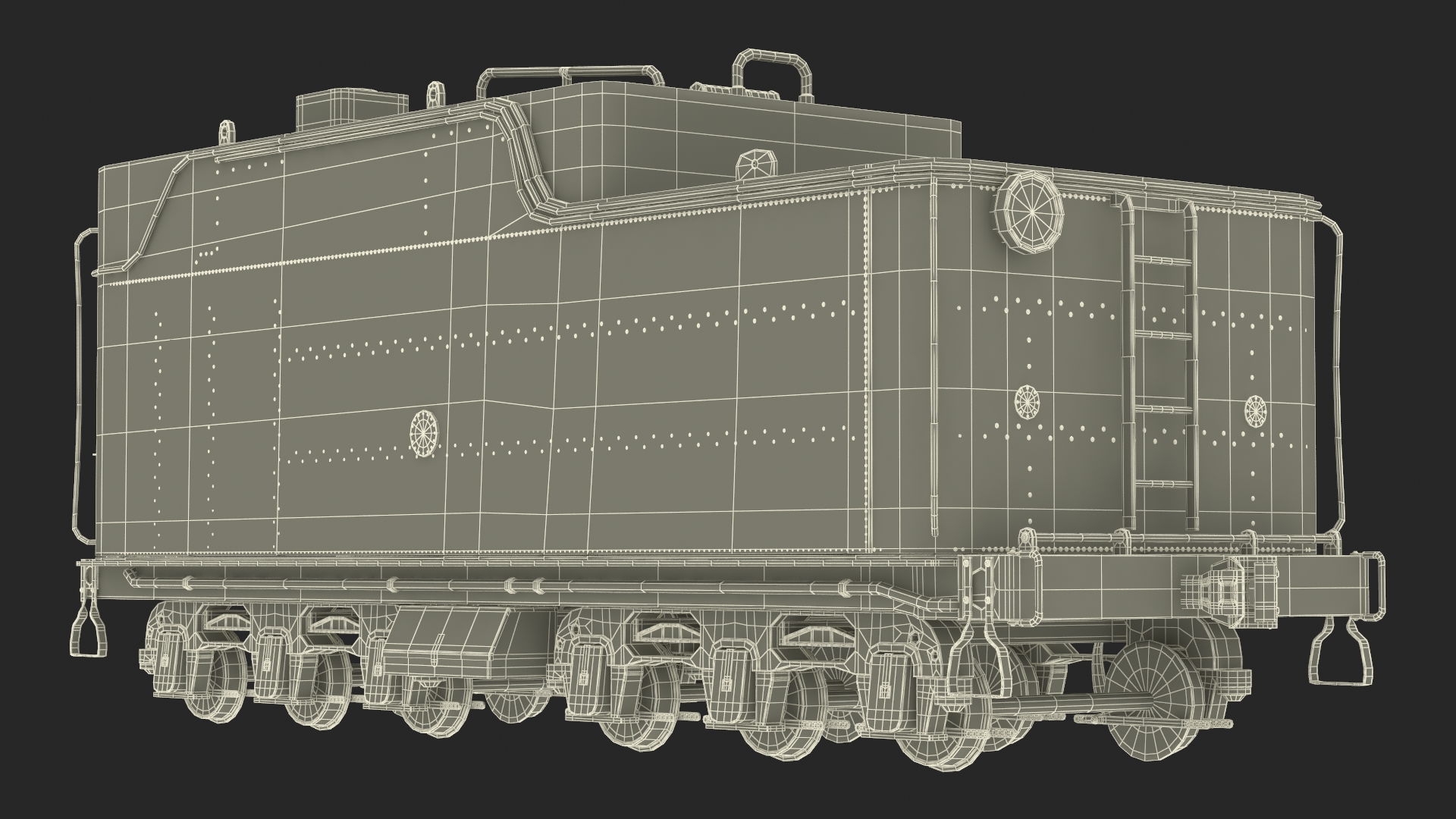 3D Steam Locomotive Tender model