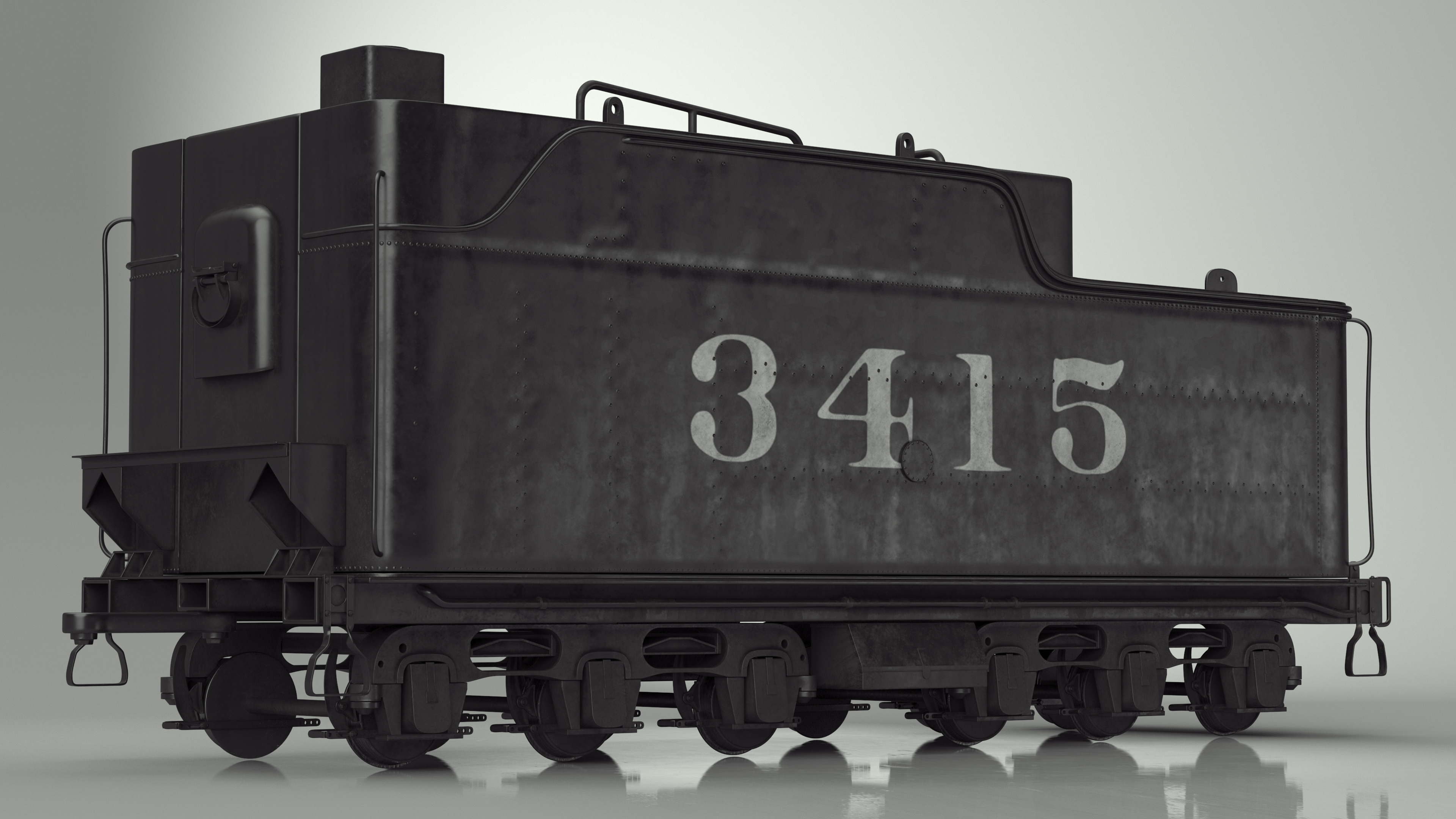 3D Steam Locomotive Tender model